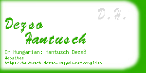 dezso hantusch business card